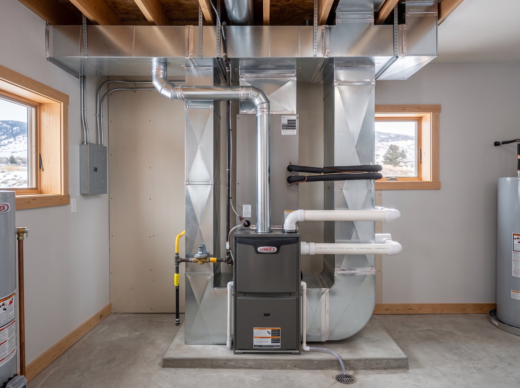 New high-efficiency furnace install in a Colorado home